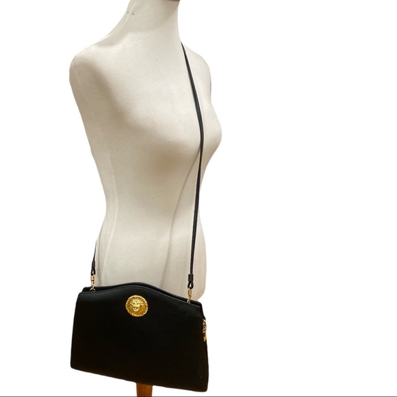 black leather constructed slim style medium size crossbody bag - Picture 6 of 7